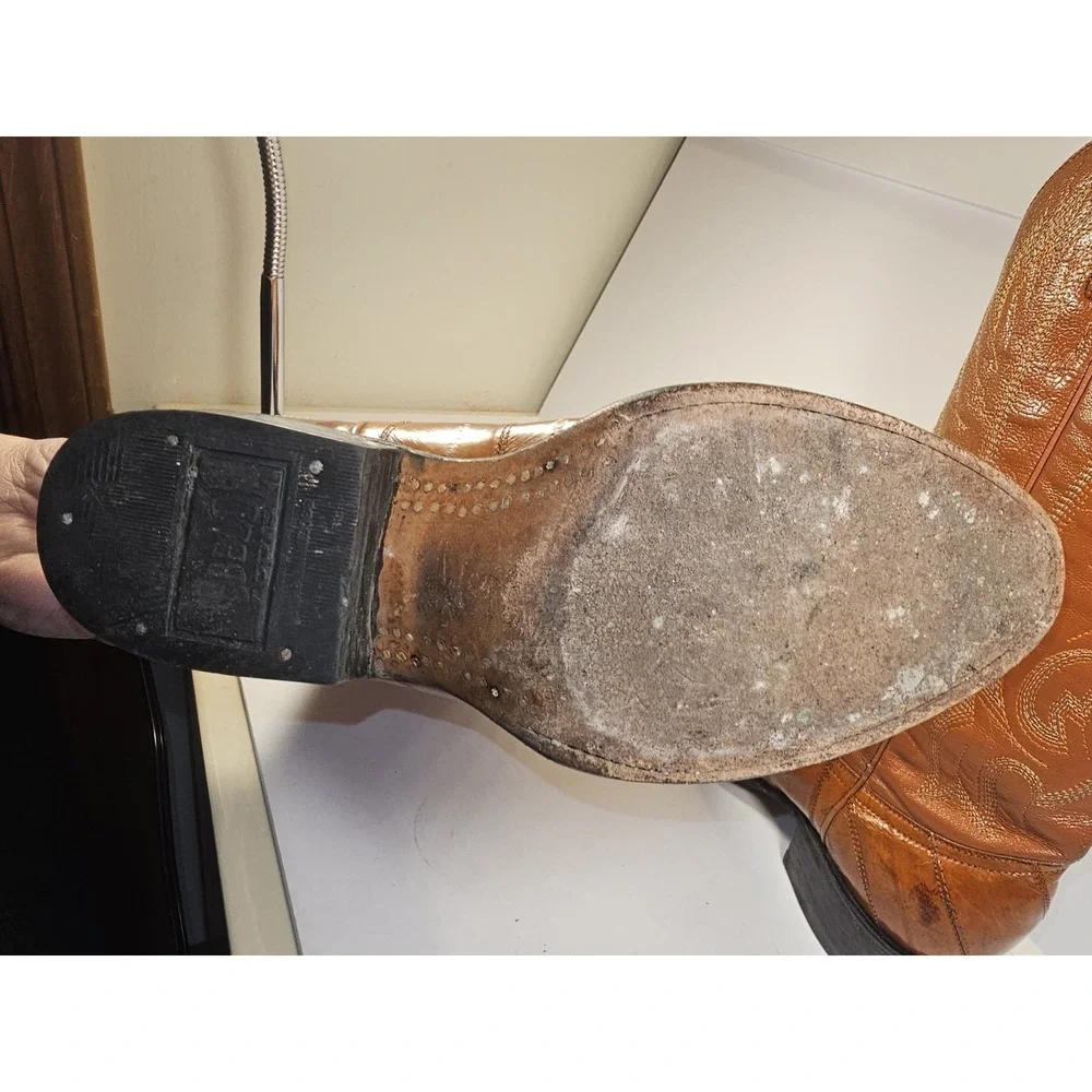Rebelde Women's Vintage Tan‎ Leather Bootd Size 7C Made In Mexico